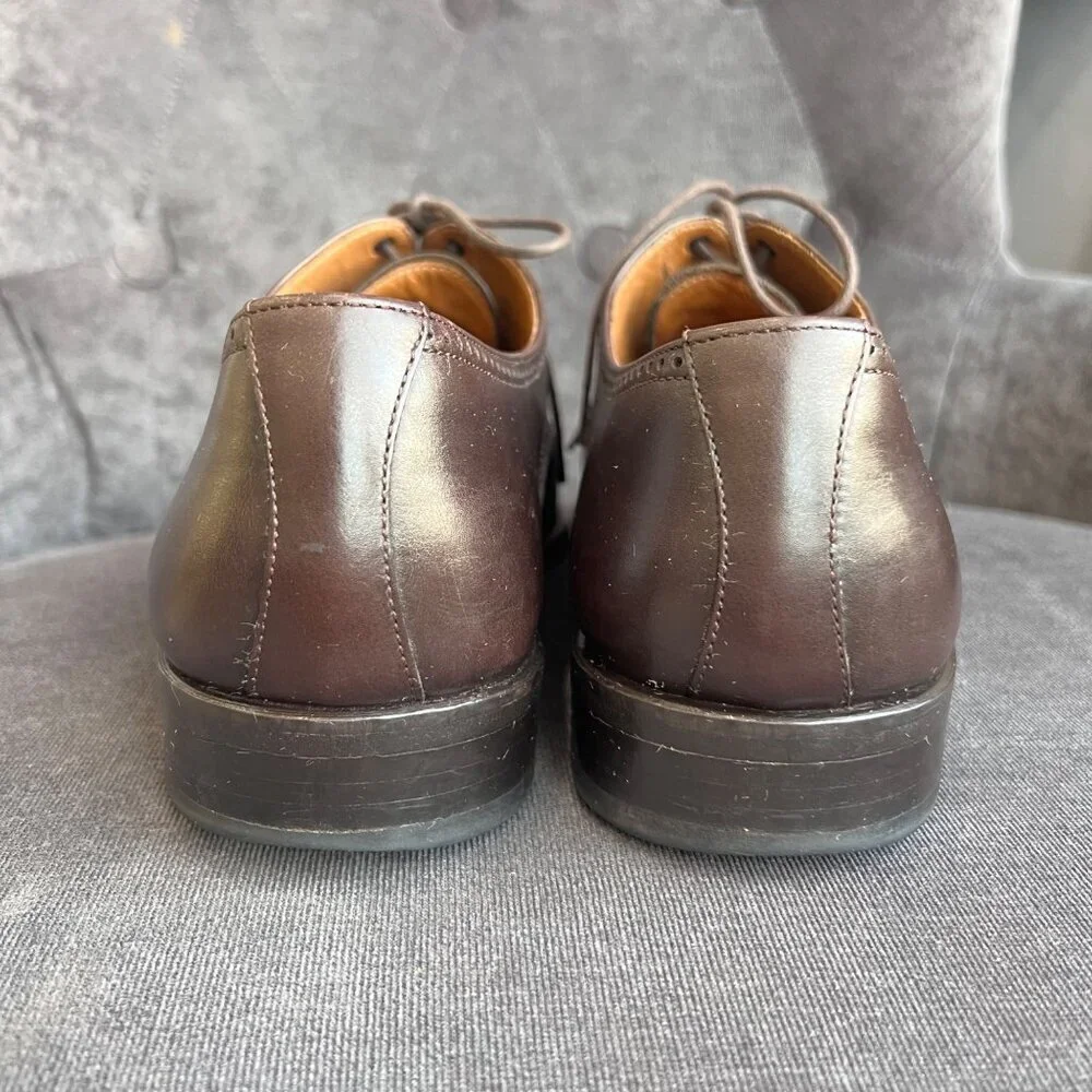 Magnanni Men’s Brown Leather Oxford Dress Shoes – Size 9.5M